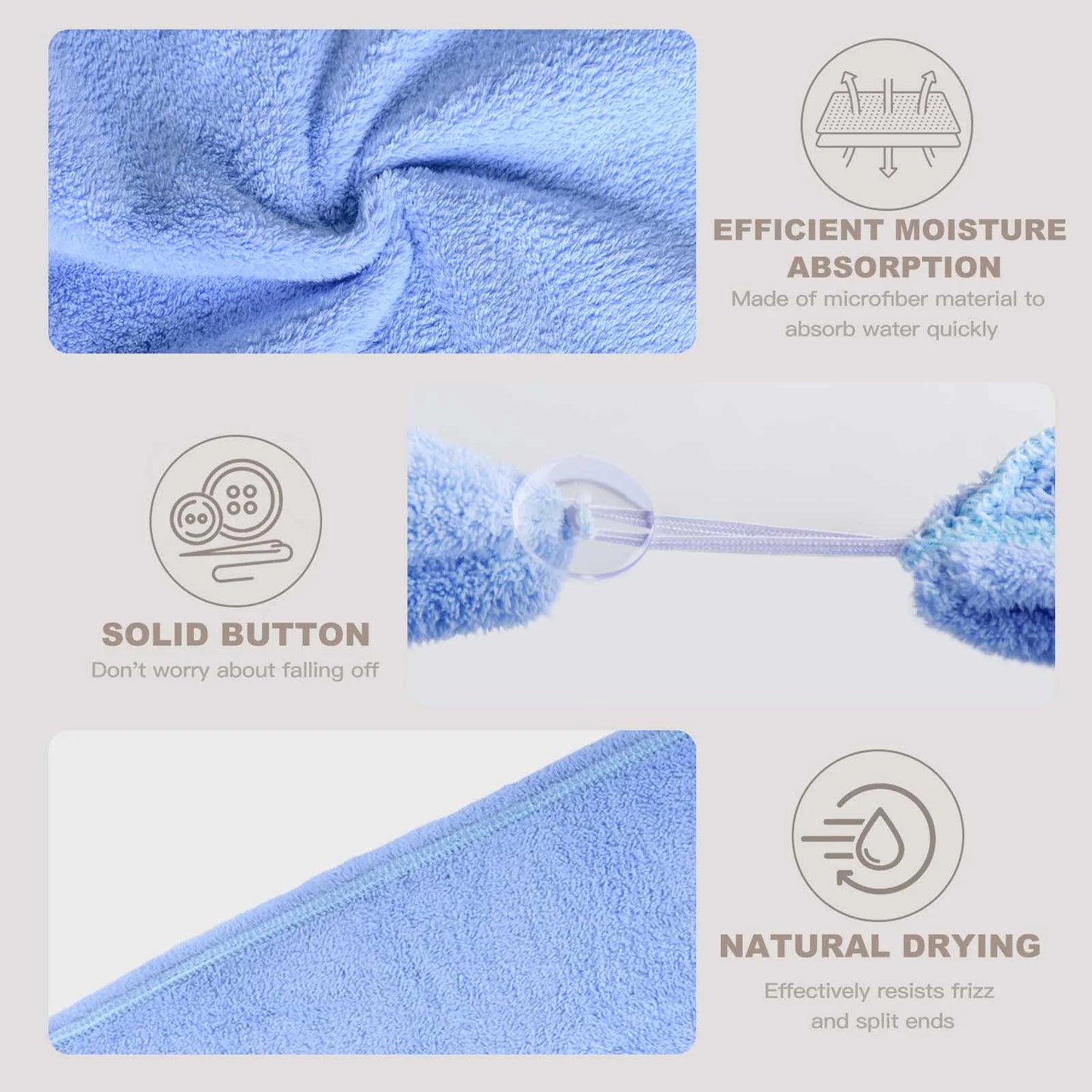 BathWe Ultra Plush Microfiber Hair Towel Wrap for Women, 3 Pack Ultra Absorbent Twist Hair Turban Drying Cap Hair Wrap, for Drying Curly, Long & Thick Hair Pink and Light Blue