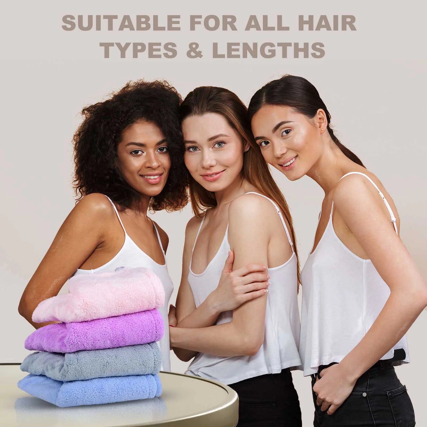BathWe Ultra Plush Microfiber Hair Towel Wrap for Women, 3 Pack Ultra Absorbent Twist Hair Turban Drying Cap Hair Wrap, for Drying Curly, Long & Thick Hair Pink and Light Blue