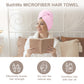 Bathwe Hair Towel Wrap for Women 2 Pack, Ultra Absorbent Twist Hair Turban Drying Cap Hair Wrap, Blue&Gray